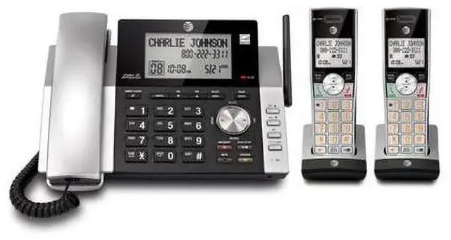 Alt view image 13 of 13 - Att ATTCL84215 2 - Handset Corded & Cordless Answering System
