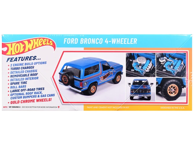 Alt view image 2 of 4 - Mpc Skill 2 Model Kit Ford Bronco 4Wheeler Hot Wheels 125 Plastic Model by MPC