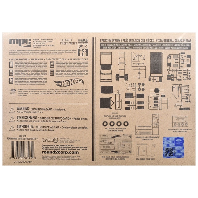 Alt view image 4 of 4 - Mpc Skill 2 Model Kit Ford Bronco 4Wheeler Hot Wheels 125 Plastic Model by MPC