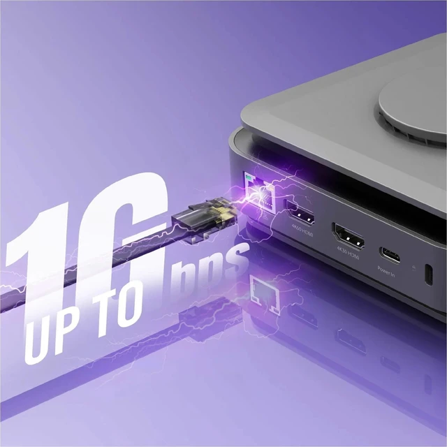 Alt view image 8 of 8 - j5create USB-C Dual 4K HDMI Docking Station with 15W Wireless Charging JCD3199 Space Grey