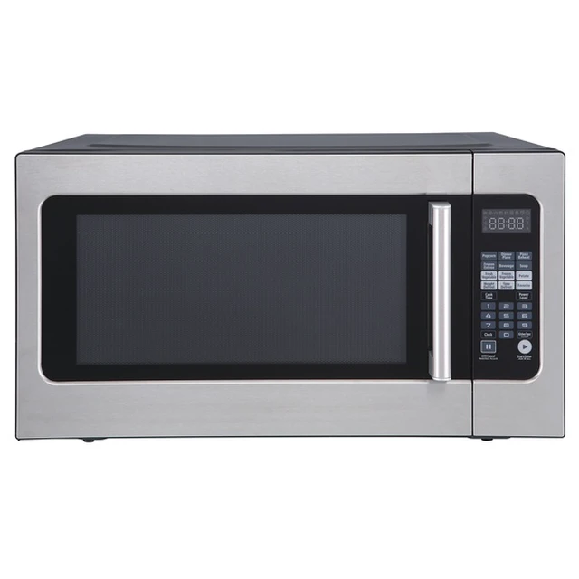 Alt view image 8 of 8 - 24.4 in. W. 2.2 cu. ft. Countertop Microwave Oven in Stainless Steel, with Gray Cavity