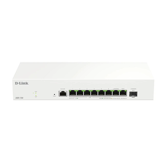 Alt view image 16 of 16 - D-Link DBR-700 Business Router - 8 Ports - 7 RJ-45 Port(s) - 1 WAN Port(s) - 1 SFP Slots - 2.5 Gigabit Ethernet