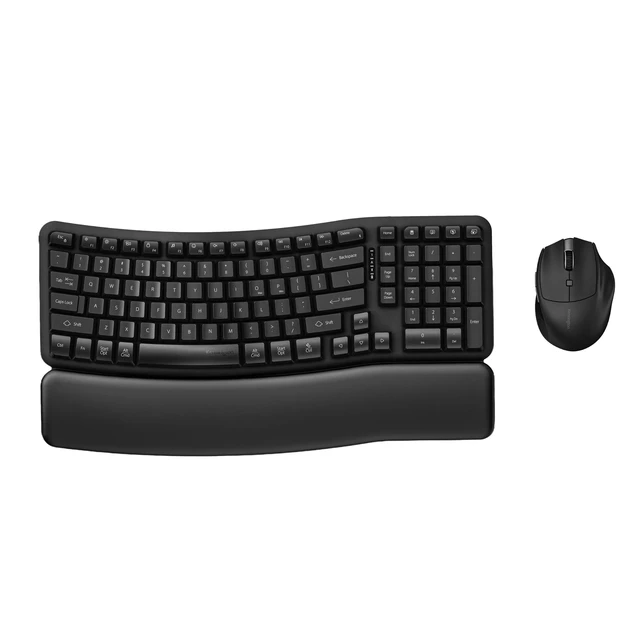 Alt view image 6 of 6 - Kensington Pro Fit Ergo KM620-RC Wireless Rechargeable EQ Desktop Set - USB Type A Membrane Wireless Bluetooth/RF 5.4 2.40 GHz Keyboard - Black - USB Type A Wireless Bluetooth/RF Mouse - Optical - 240