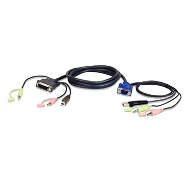 Alt view image 6 of 6 - ATEN 1.8M USB VGA to DVI-A KVM Cable with Audio
