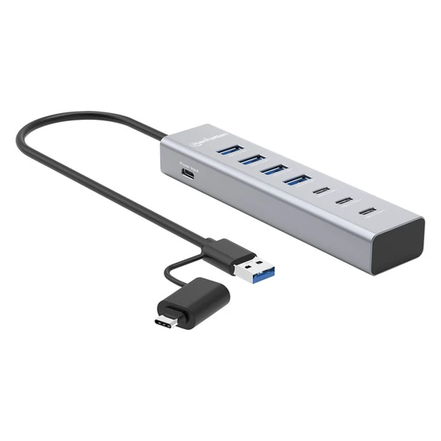 Alt view image 7 of 7 - Manhattan 7-Port USB 3.0 Type-C & Type-A Hub: Ultimate Connectivity for Laptops & Devices - 181136