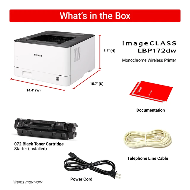 Alt view image 3 of 14 - Canon ImageCLASS LBP172DW Black and White Printer