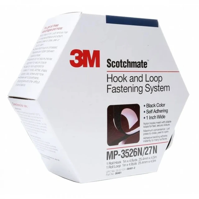Alt view image 3 of 3 - 3M Hook and Loop Fastener MP3526N/MP3527N, Black, 1 In X 5 Yd