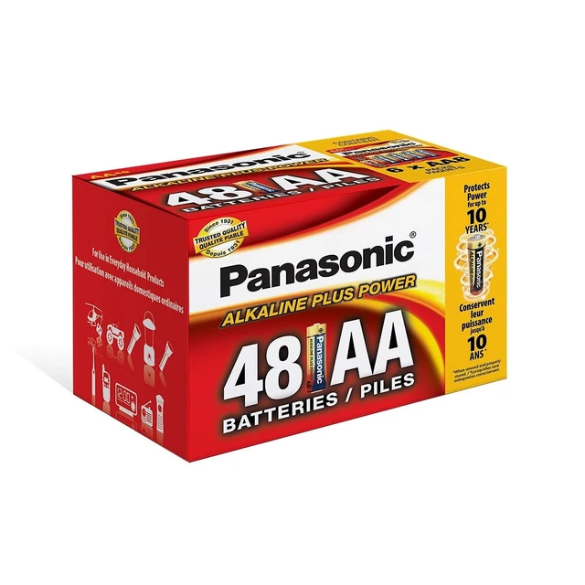 Alt view image 2 of 3 - PANASONIC LR6PA/48PC Panasonic Alkaline Size AA Plus Power 1 box = 48 batteries Blister Box