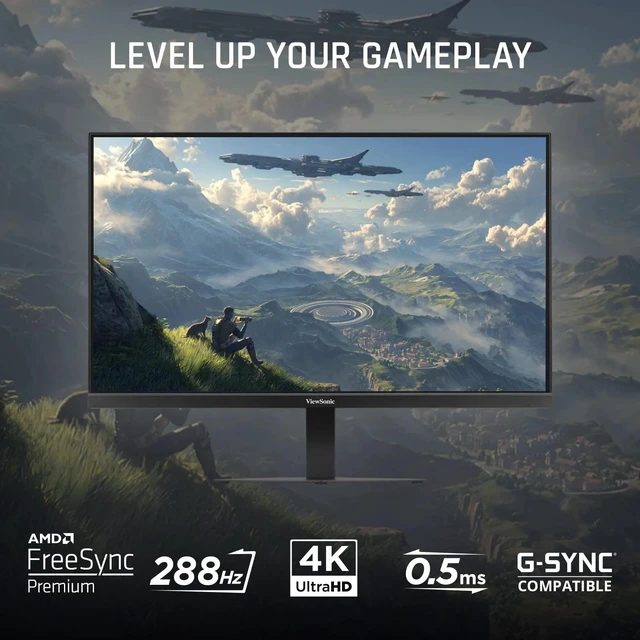 Alt view image 15 of 15 - ViewSonic VX2730D-4K 27 Inch 4K UHD Gaming Monitor with Switchable Refresh Rate Up to 288Hz, 0.5ms Response Time, AMD FreeSync Premium, Advanced Ergonomics, HDMI and DisplayPort Inputs