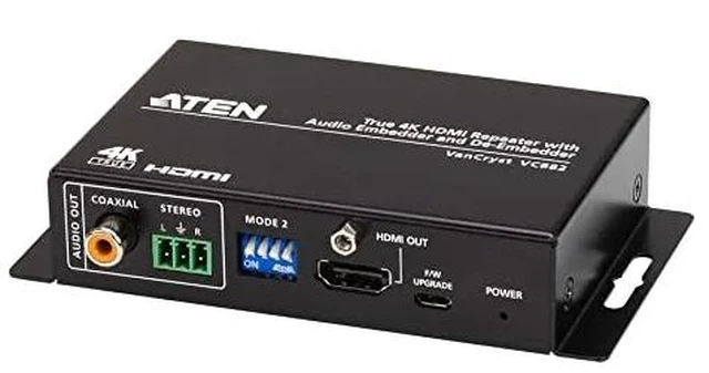 Alt view image 6 of 6 - ATEN True 4K HDMI Repeater with Audio Embedder and De-Embedder