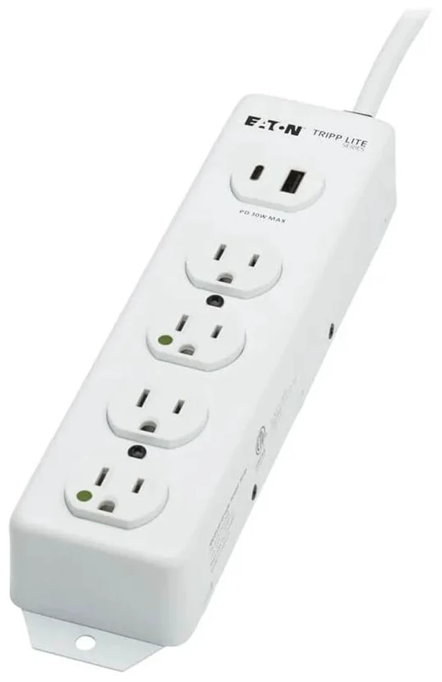 Alt view image 16 of 16 - Eaton Tripp Lite Series Safe-IT UL 1363 Medical-Grade Power Strip, 4 Hospital-Grade Outlets, USB Charging, Safety Covers, Antimicrobial, 15 ft. Cord - NEMA 5-15P-HG - 4 x NEMA 5-15R-HG, 1 x USB Type A