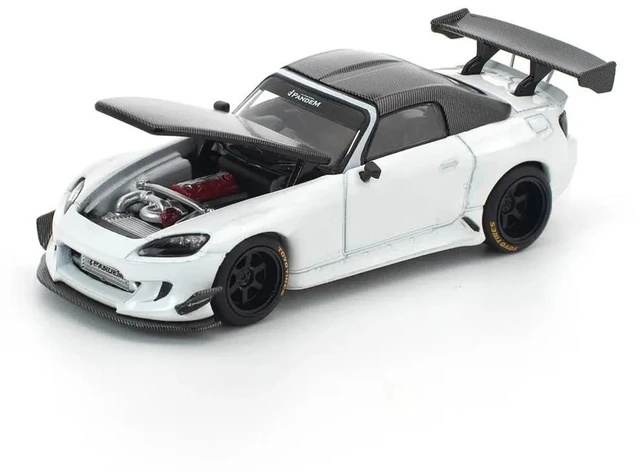 Main image of Pop Race Honda Pandem S2000 RHD Right Hand Drive White with Carbon Hood and Top 164 Diecast Model Car by Pop Race
