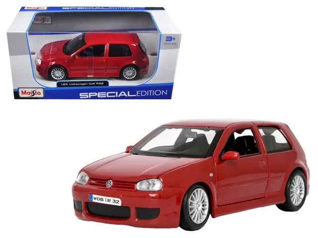 Alt view image 6 of 6 - Volkswagen Golf R32 Red 1/24 Diecast Model Car by Maisto