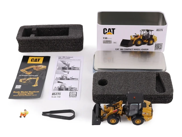 Alt view image 5 of 5 - CAT Caterpillar 906 Compact Wheel Loader Yellow with Operator "High Line Series" 1/50 Diecast Model by Diecast Masters