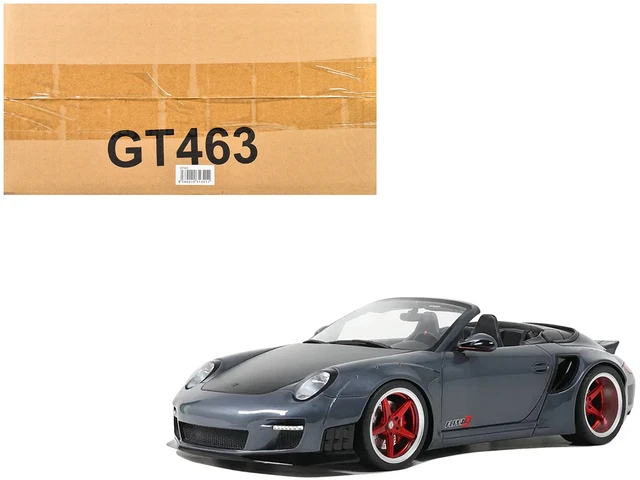 Alt view image 4 of 5 - Porsche 911 LB-Works Alpha 9 Gray with Black Hood 1/18 Model Car by GT Spirit