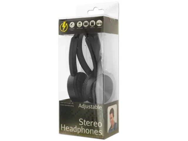 Alt view image 2 of 2 - Black Adjustable Stereo Headphones