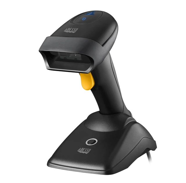 Alt view image 16 of 16 - Adesso NuScan 2500 2D Barcode Scanner Wireless Bluetooth & 2.4GHz Handheld Bar Code Reader with Charging Cradle for POS Inventory Management