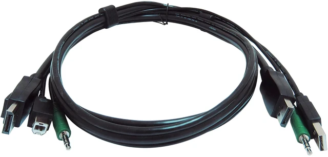 Alt view image 5 of 5 - BLACK BOX Secure KVM Cable - Each end (1) USB, (1) DisplayPort, (1) 3.5mm Audio, TAA Compliant, 10-ft. (3.04-m) - SKVMCBL-DP-10TAA
