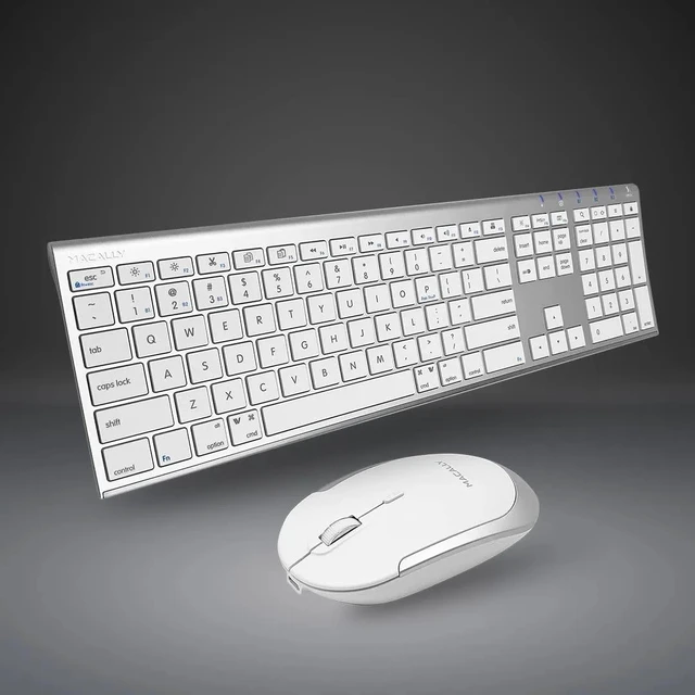 Alt view image 16 of 16 - Macally Premium Bluetooth Keyboard And Mouse For Mac | Compatible Apple Wireless Keyboard And Mouse Combo (110 Keys Multi-Device Rechargeable) Keyboard Mouse For Macbook Pro/Air And Imac