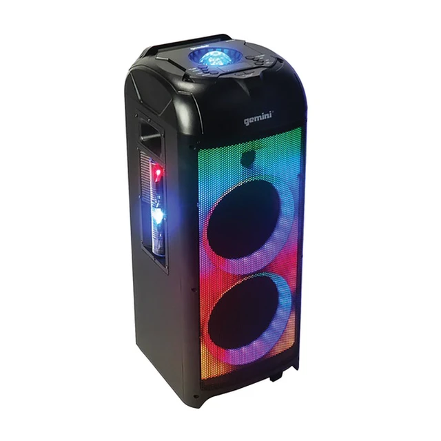 Alt view image 8 of 8 - Gemini GPLT-360 1000W Dual 8" Portable Bluetooth Speaker w/Party Lighting