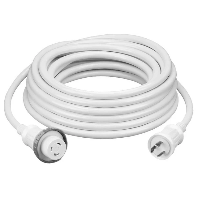 Alt view image 3 of 3 - Hubbell 30A 125 V,Twist Lock,White Shore Power cable, 50 feet