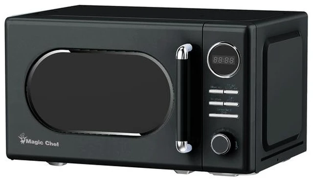 Alt view image 7 of 7 - 0.7 cu. ft. Retro Countertop Microwave in Black