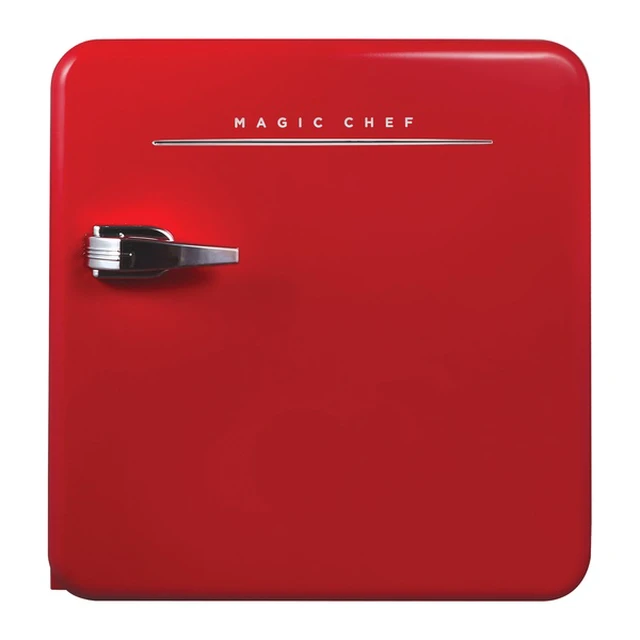 Alt view image 6 of 6 - 17.5 in. 1.6 cu. ft. Retro Mini Refrigerator in Red, Without Freezer