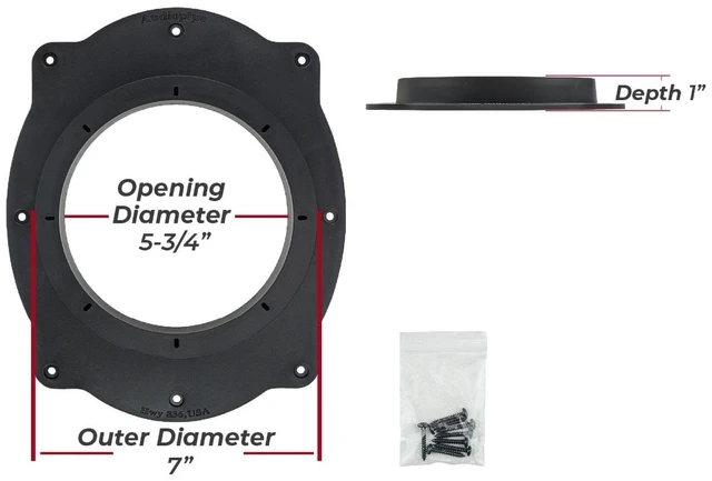 Alt view image 6 of 6 - Audiopipe -Aftermarket Speaker Adapter (RING-PVC-A69-6), Sold in Pairs
