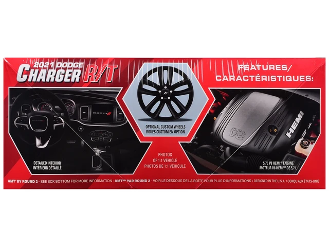 Alt view image 2 of 4 - AMT Skill 2 Model Kit 2021 Dodge Charger RT America 250 125 Scale Model by AMT