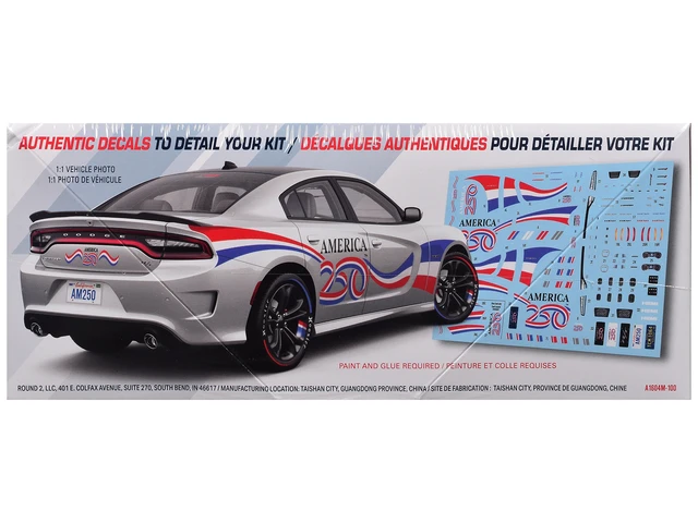 Alt view image 3 of 4 - AMT Skill 2 Model Kit 2021 Dodge Charger RT America 250 125 Scale Model by AMT