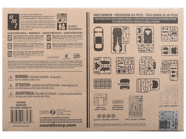 Alt view image 4 of 4 - AMT Skill 2 Model Kit 2021 Dodge Charger RT America 250 125 Scale Model by AMT