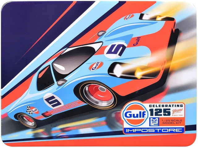 Alt view image 6 of 9 - Skill 2 Model Kit Gulf Racing Impostore with Collector Tin 1/25 Plastic Model by MPC