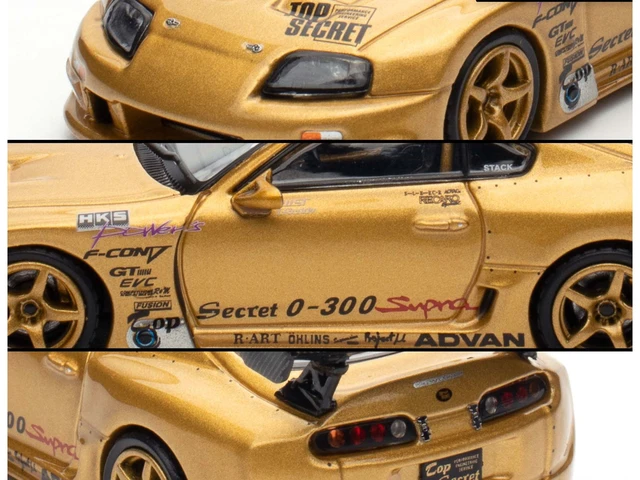 Alt view image 5 of 5 - Toyota Supra (A80) "Top Secret" GT300 RHD (Right Hand Drive) Gold Metallic "Tokyo Auto Salon 2025 Event Exclusive" 1/64 Diecast Model Car by Inno Models