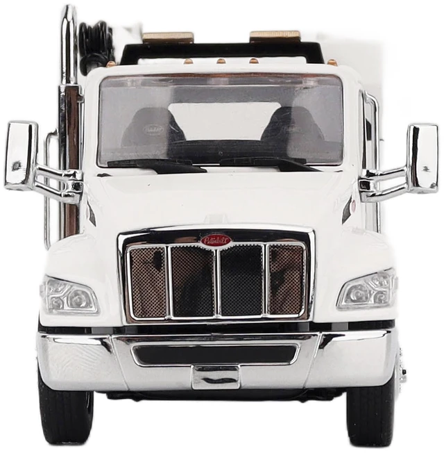 Alt view image 5 of 5 - DieCast Masters Peterbilt 536 AutoCrane Titan 85Body HC14Crane Work Truck with Miller EnPak White Transport Series 150 Diecast Model by Diecast Masters