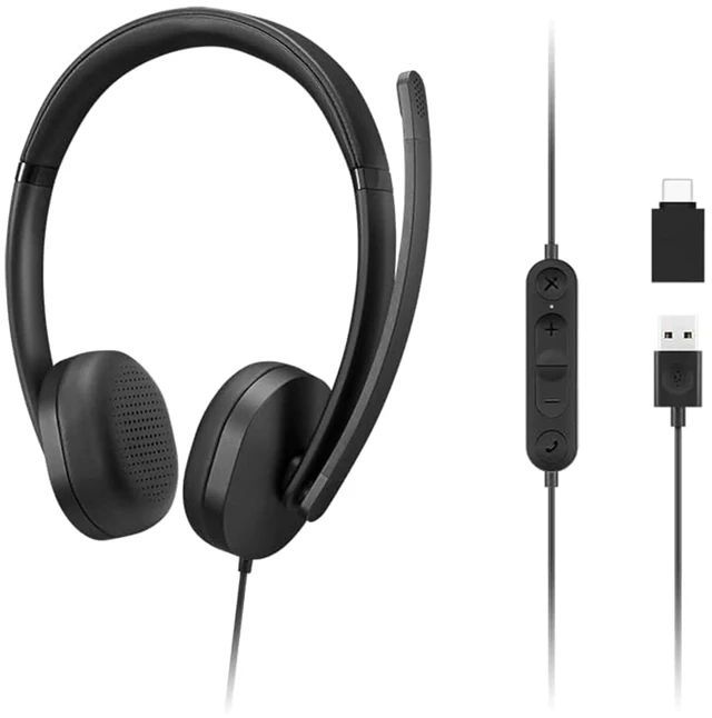 Alt view image 8 of 15 - Lenovo 115 USB-A / USB-C Wired Stereo Headset GXD1R27243