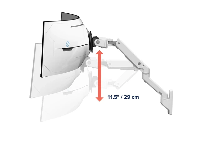 Alt view image 8 of 8 - Ergotron Mounting Arm for Monitor Curved Screen Display White 45694216
