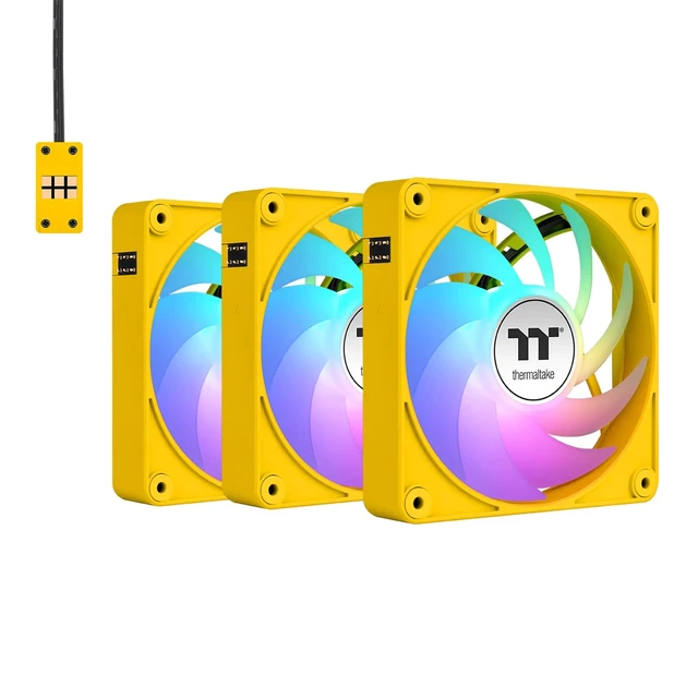 Alt view image 7 of 7 - Thermaltake CT140 EX ARGB Sync PC Cooling Fan Bumblebee 3-Fan Pack CLF217PL14BBA