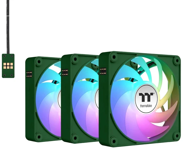 Alt view image 7 of 7 - Thermaltake CT120 EX ARGB Sync PC Cooling Fan Racing Green (3-Fan Pack)