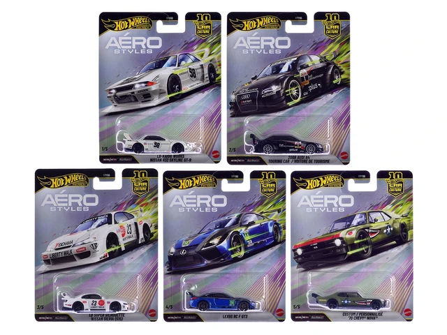 Alt view image 8 of 9 - "Aero Styles" 5 piece Set "Car Culture 10th Anniversary" 2026 Series U Diecast Model Cars by Hot Wheels