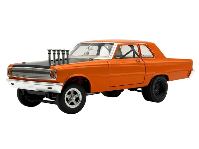 Alt view image 2 of 5 - ACME 1965 Dodge Coronet AWB Go Man Go Go Mango Orange with Black Hood Limited Edition to 300 pieces Worldwide 118 Diecast Model Car by ACME