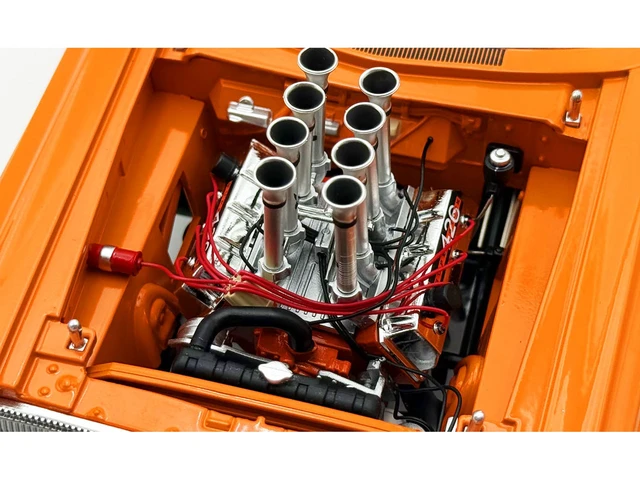 Alt view image 3 of 5 - ACME 1965 Dodge Coronet AWB Go Man Go Go Mango Orange with Black Hood Limited Edition to 300 pieces Worldwide 118 Diecast Model Car by ACME