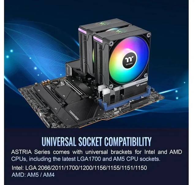 Alt view image 4 of 4 - Thermaltake ASTRIA 600 ARGB Lighting CPU Cooler CLP121CA12SWA