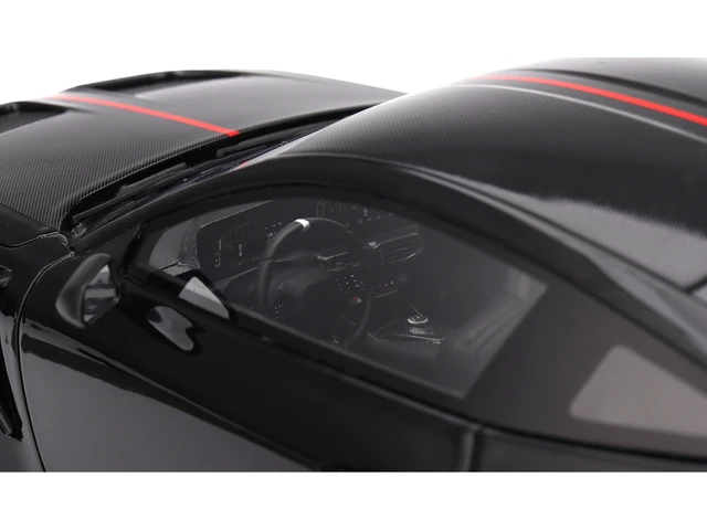Alt view image 2 of 5 - Top Speed Ford Mustang GTD Shadow Black with Red Stripe 118 Model Car by Top Speed