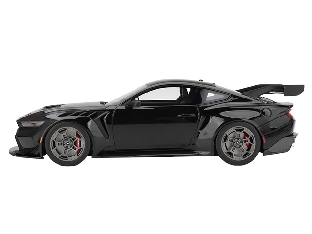 Alt view image 3 of 5 - Top Speed Ford Mustang GTD Shadow Black with Red Stripe 118 Model Car by Top Speed