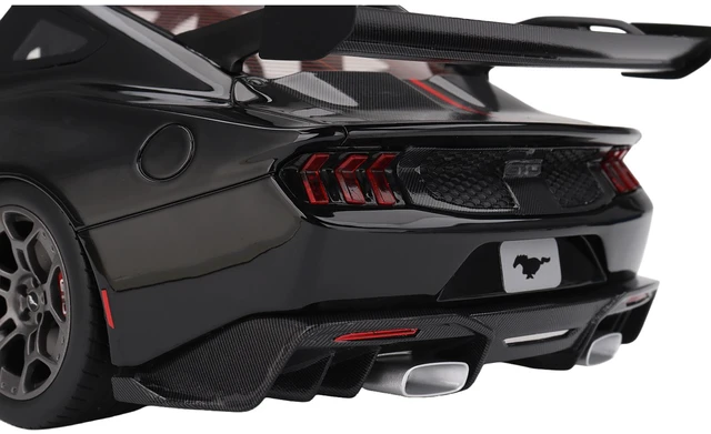 Alt view image 4 of 5 - Top Speed Ford Mustang GTD Shadow Black with Red Stripe 118 Model Car by Top Speed