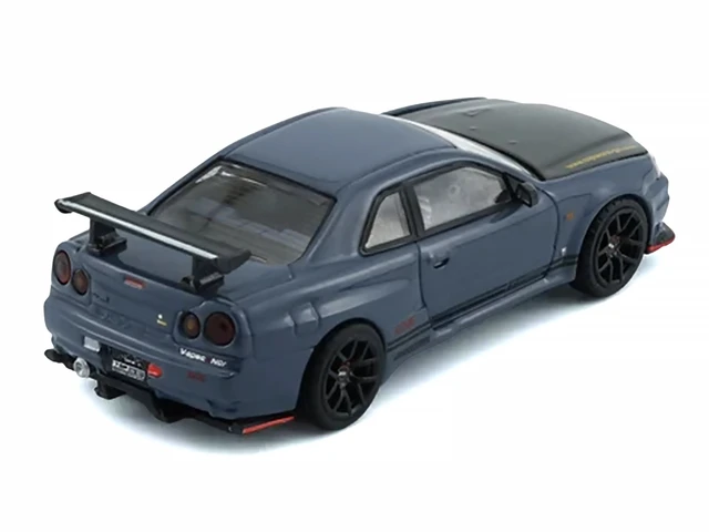 Alt view image 4 of 5 - BM Creations Nissan Top Secret Skyline GTR BNR34 RHD Right Hand Drive Stealth Gray with Carbon Hood Tokyo Auto Salon 2026 164 Diecast Model Car by BM Creations