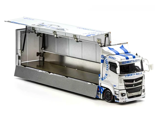 Alt view image 2 of 5 - GCD Mitsubishi Fuso Super Great Transporter RHD Right Hand Drive LBTrucks Gunmatsusyo Silver Metallic with Blue Graphics Tokyo Auto Salon TAS 2026 Exclusive 164 Diecast Model by GCD