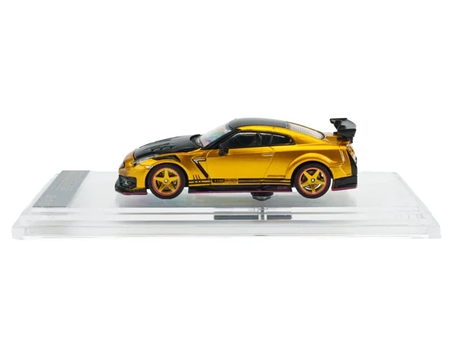 Alt view image 3 of 4 - BM Creations Nissan Top Secret GTR R35 RHD Right Hand Drive Gold Metallic with Carbon Hood and Top Tokyo Auto Salon 2026 164 Diecast Model Car by BM Creations