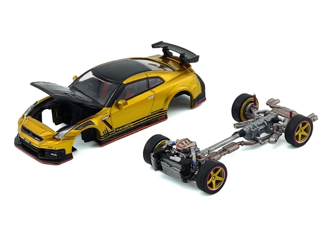 Alt view image 2 of 4 - BM Creations Nissan Top Secret GTR R35 RHD Right Hand Drive Gold Metallic with Carbon Hood and Top Tokyo Auto Salon 2026 164 Diecast Model Car by BM Creations