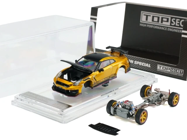 Alt view image 4 of 4 - BM Creations Nissan Top Secret GTR R35 RHD Right Hand Drive Gold Metallic with Carbon Hood and Top Tokyo Auto Salon 2026 164 Diecast Model Car by BM Creations